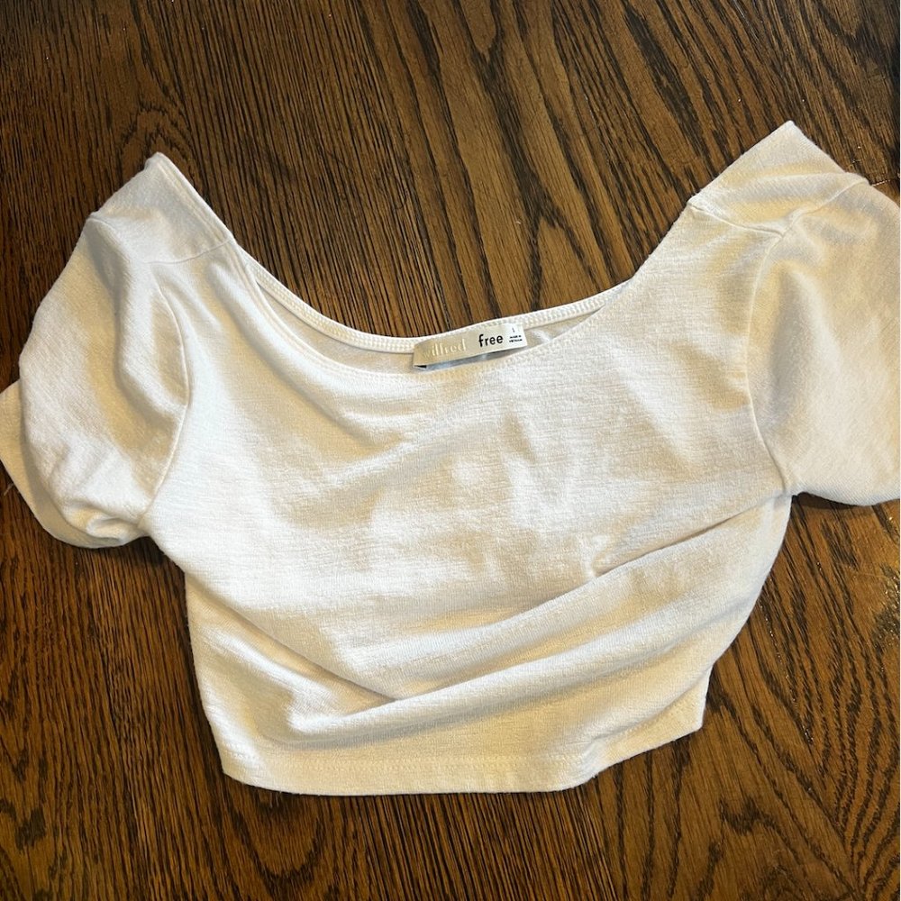 wildfred Artizia white short sleeve crop top